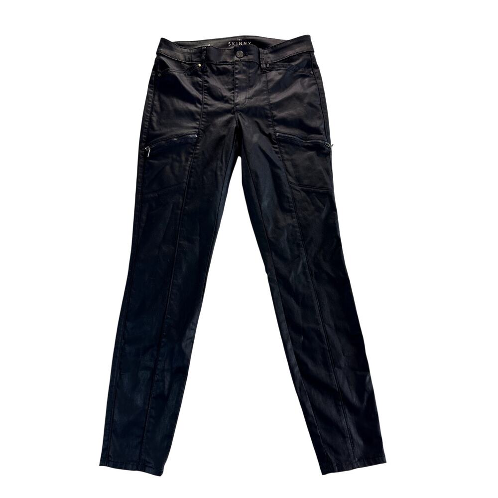WHBM Black Skinny Stretchy Soft Coated Jeans Size 6
